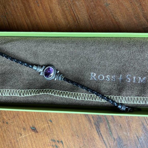 Ross-Simons Amethyst and Leather Toggle Bracelet - Picture 4 of 9